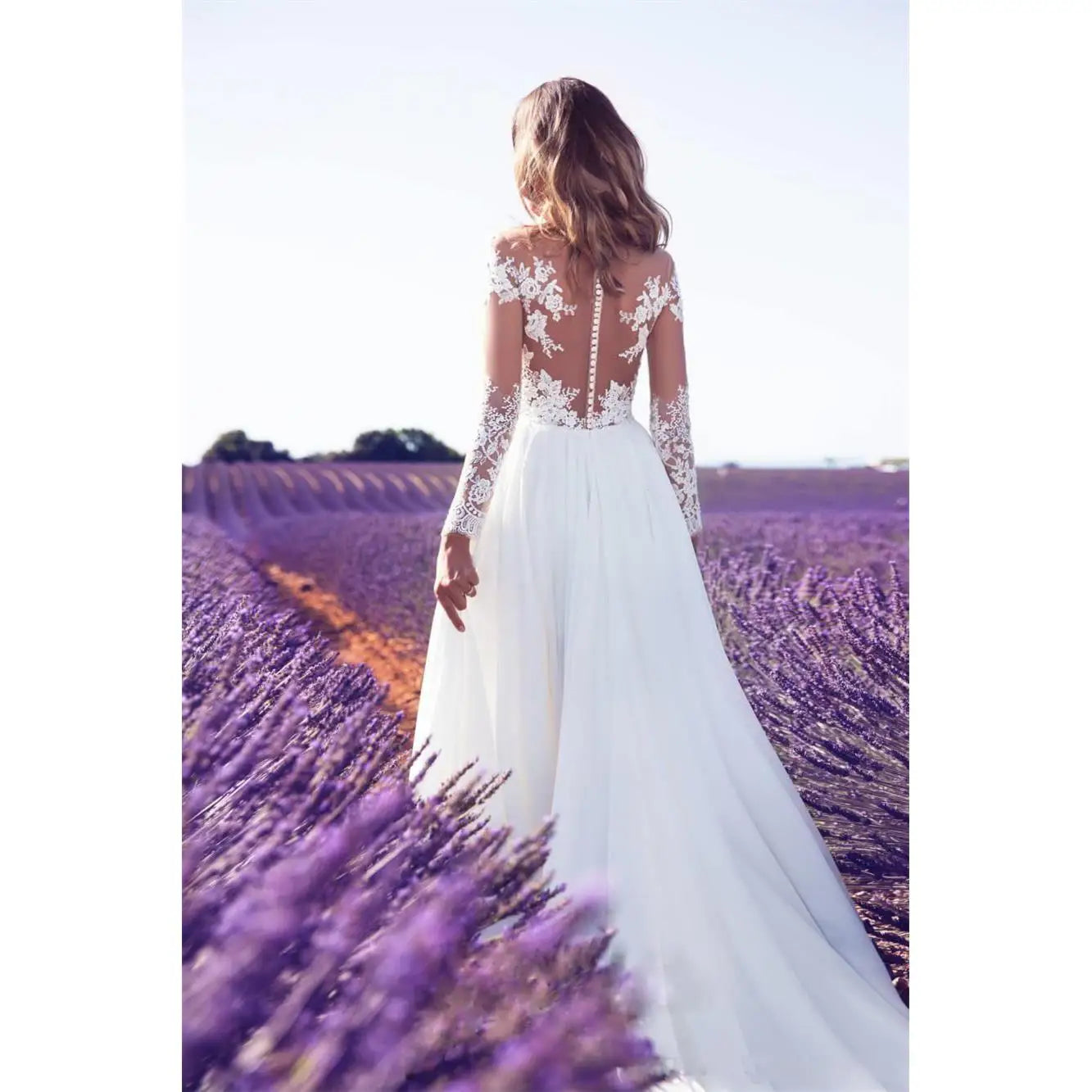 Women's Long Sved Lace Wedding Dr Bridesmaid Dr Ele Floor-Length Gown for Wedding Parties And Special Ocns