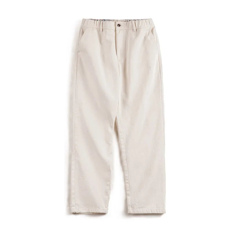 Maden Casual Straight Leg Jeans Men's Spring Cotton Seed ell Cleanfit Loose Fit Khaki Color Retro American Sle Long Pants