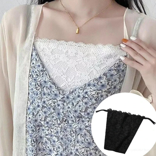 Lace Cleavage Cover Up Women Camisole Elastic Band Clip-On Camisole Bras Insert Wrapped Chest Protection Covering Tube Top
