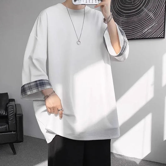 plus Size Ice Silk ort Sve T-irt Men's Summer Casual Brand Haome Loose Seven Sve Body irt Comfortable Loose Fit