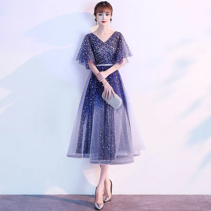 Starry  Evening Gown Women's Faionable Winter Performance Chorus Dr Fairy Aosphere Host Ele Sle New 2026