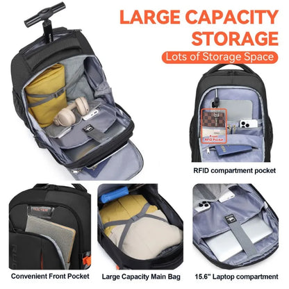 Trolley Backpack Carry-on Luggage WaterProof Travel Laptop Backpack With Wheels Rolling Luggage Wheeled Backpack for Business