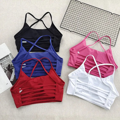 Thin Straps Sexy Racerback Sports Bra for Women - Yoga Running Fitness Gym Training Outdoor Top