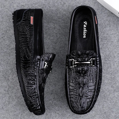 Moccasins plus Size 45 46 47 Business Crocodile Pattern Loafers Men's Real Cow Business Men's Shoes