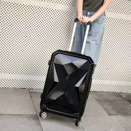 20‘’22/24/26/28 inch Rolling luggage set travel suitcase spinner wheels trolley luggage bag case Diamond Silver suitcase Women's
