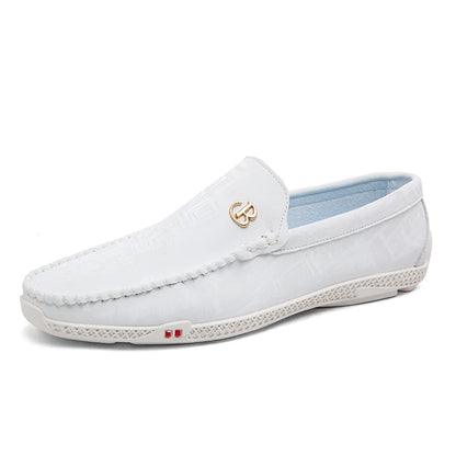 2025 Lightweight White Penny Loafers Men Boat Shoes Man Moccasins Leather Slip On Flats Classic Mens Casual Driving Shoes