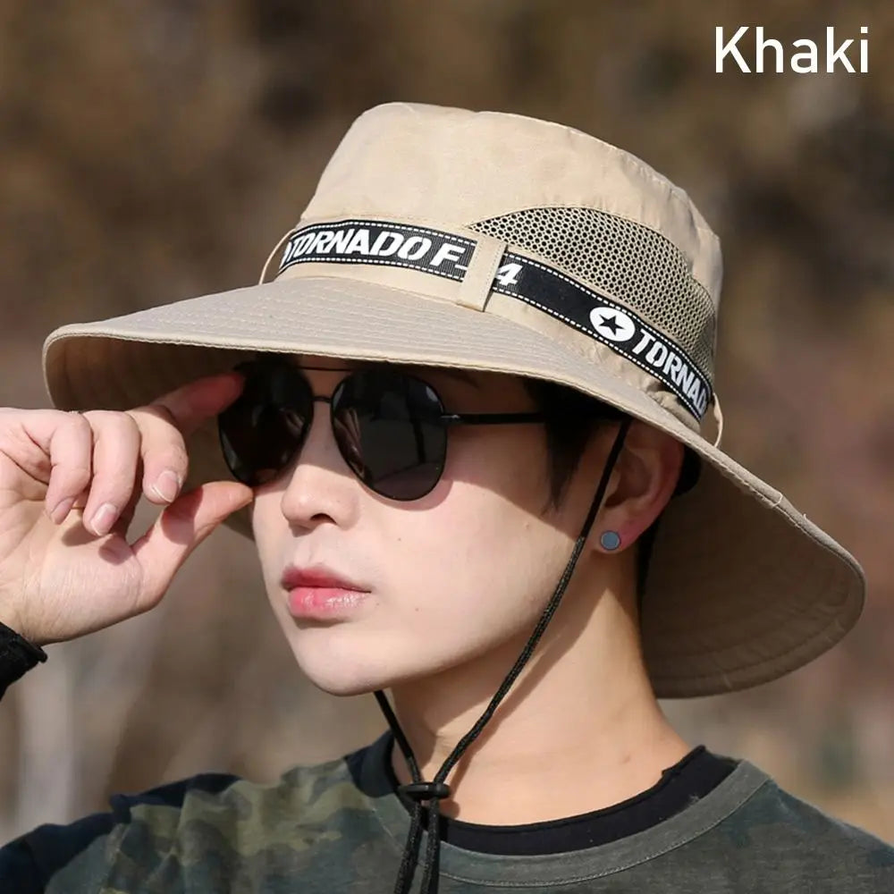 1Pcs Beach Wide Brim Bucket Hat Summer Hiking Sombrero UV Protection Cap Gorro Fishing Camping Sun Hat for Men Women