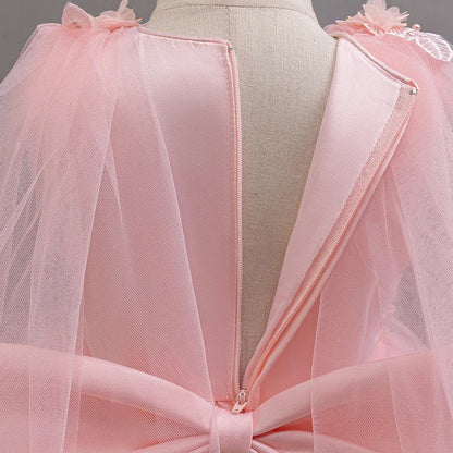 New girl party dress elegant flower girl trailing dress sequined chiffon Easter girls' clothing 3-10 years old holiday dress