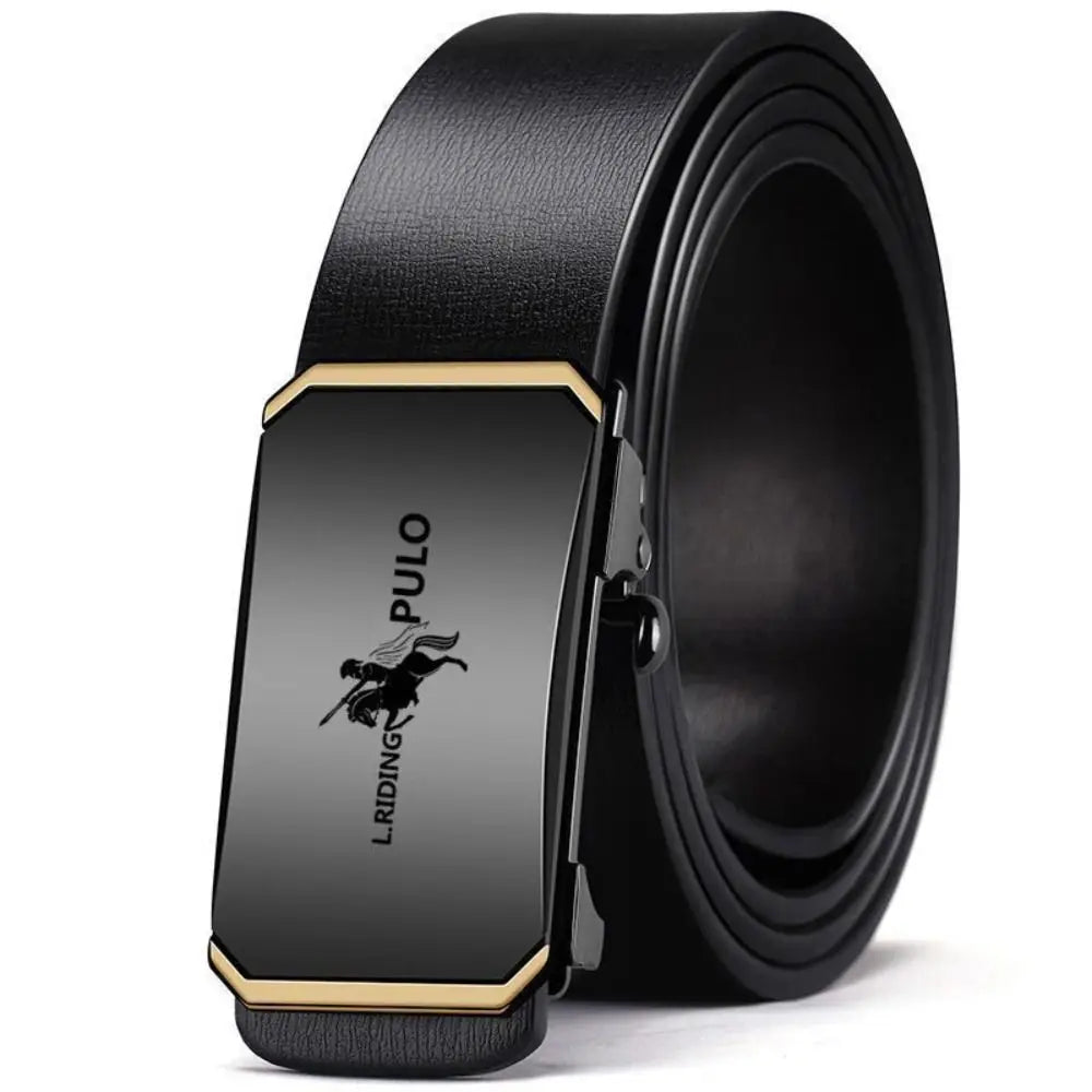 Casual Luxury Design Business Leather Belt Metal Man Waistband Automatic Buckle Belt