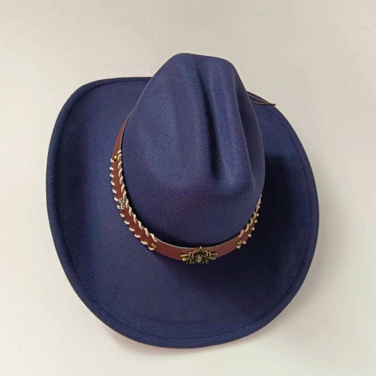 Cowboy hat cow head accessories cowboy hat monochrome felt hat men and women big brim outdoor hat knight hat