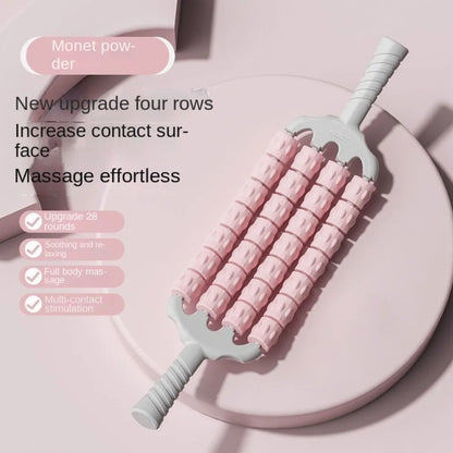 Curved Flexible Muscle Massage Rolle Sensory Training Four Rows Muscle Roller Stick Non Slip Guasha Massager Tool