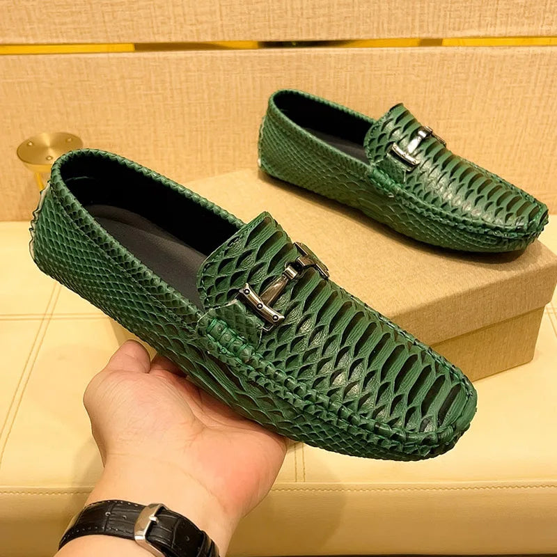 Handmade Business Loafers Classic Leather Casual Shoes Breathable Men Driving Shoes Fashion Moccasins Leisure Walk Slip on Flats