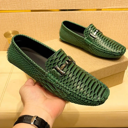 Handmade Business Loafers Classic Leather Casual Shoes Breathable Men Driving Shoes Fashion Moccasins Leisure Walk Slip on Flats