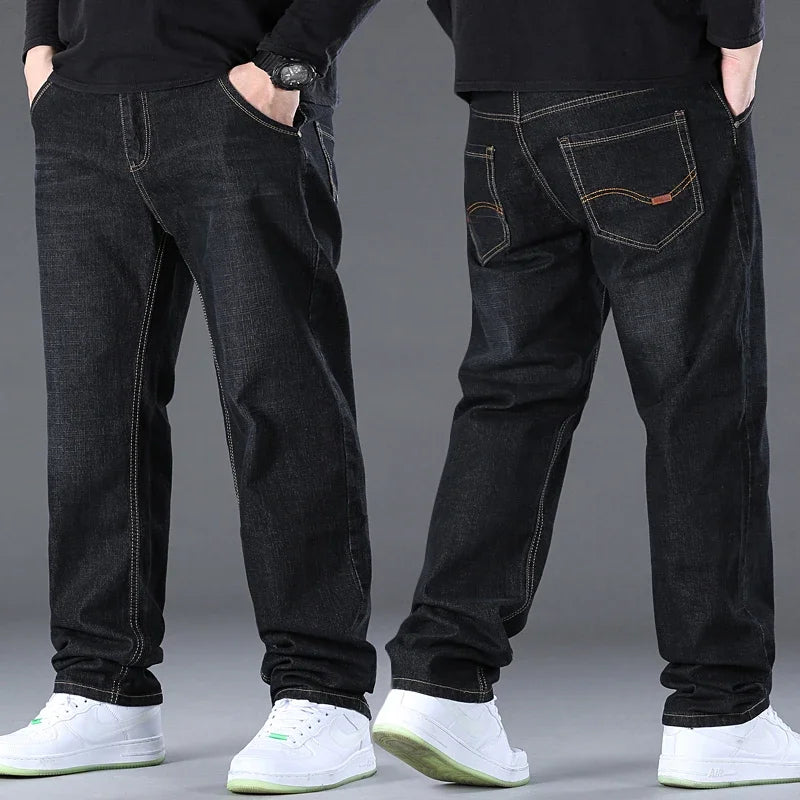 Blue Jeans Men Big Size 48 50 Denim Pants Large Size Pants for 45-150kg Jeans Hombre Wide Leg Jeans Pantalon Homme