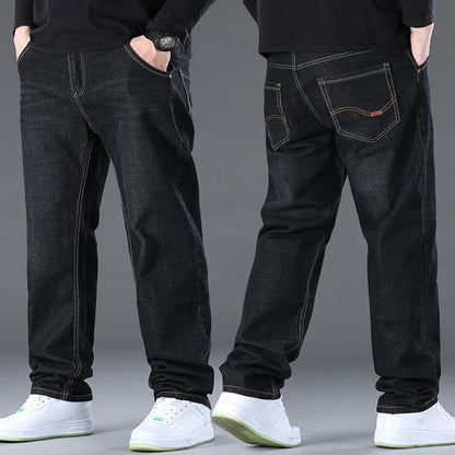 Blue Jeans Men Big Size 48 50 Denim Pants Large Size Pants for 45-150kg Jeans Hombre Wide Leg Jeans Pantalon Homme