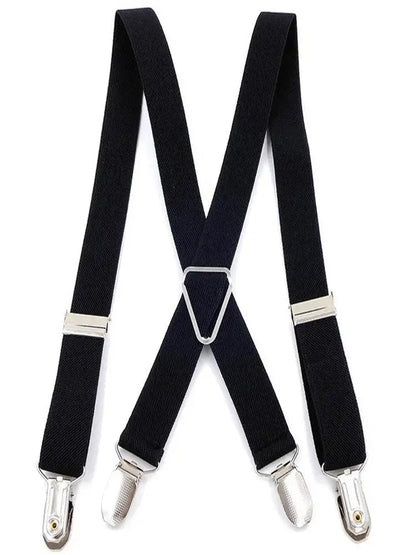 Creative Adjustable Suspenders For Men Women X Back Elastic Pants Braces 2 5CM Width 4 Clip Design Fashion Accessory