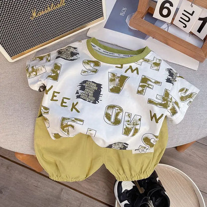 Summer Fashion Baby Boy Clothes Sets T-shirt + Pants 1-4T Toddler Casual Clothing Suits Children Kids Boys Outfits Suit