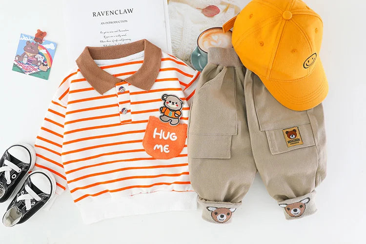 New Spring Autumn Baby Girl Clothes Boys Clothing Children Striped T-Shirt Pants 2Pcs/Set Toddler Casual Costume Kids Tracksuits