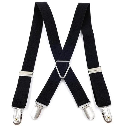 Creative Adjustable Suspenders For Men Women X Back Elastic Pants Braces 2 5CM Width 4 Clip Design Fashion Accessory