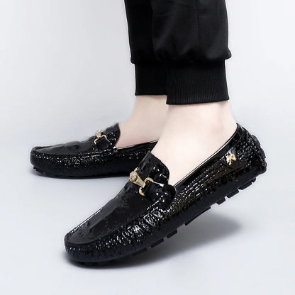 Men's Driving Shoes Bean Bean Slip-On Casual Shoes Couple Matching One-Touch Loafers Unisex Comfortable Footwear