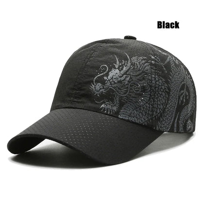 New Style Summer Baseball Cap Quick-Drying Air Hole Chinese Dragon Fashion Unisex Outdoor Casual Sports Sun Visor Trucker Hats