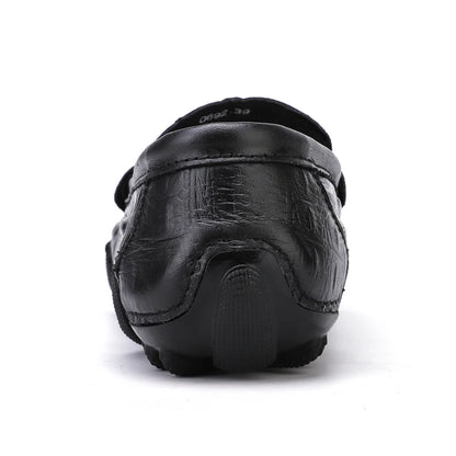 Men Casual Shoes Genuine Leather Crocodile Style Luxury Brand Mens Loafers Moccasins Slip on Black Driving Shoes Plus Size 38-47