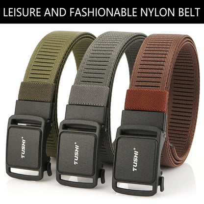 TUSHI New 3.8cm Tactical Belt for Men 1200D Thick Nylon Casual Belt Alloy Automatic Buckle Tactical outdoor Elastic Belt Male