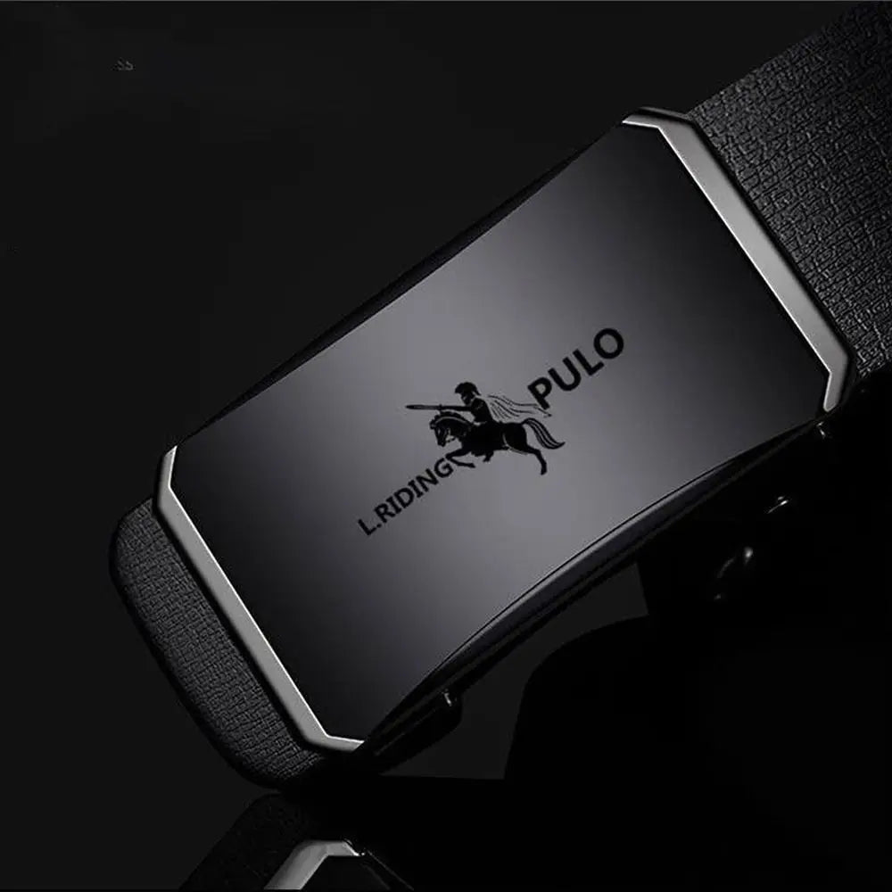 Casual Luxury Design Business Leather Belt Metal Man Waistband Automatic Buckle Belt