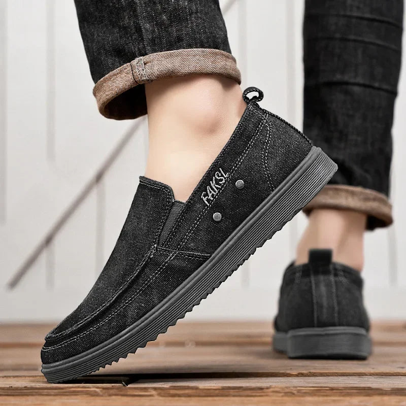 New Shoes for Men Classic Denim Canvas Shoes Slip on Comfortable Driving Shoes Men's Loafers Casual Walking Flats Zapatos Hombre