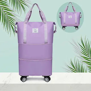 Large Capacity Three-Layer Bag, Waterproof And Wear-Resistant Outdoor Travel Swivel Wheel Storage Box, Detachable Wheel Tote Bag