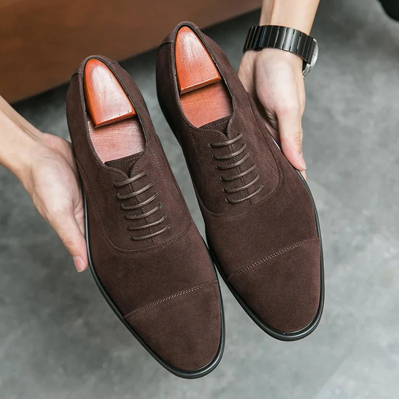 Hot Selling Men's Suede Leather Shoes Europe High-end Banquet Dresses Pointed Shoes Men's Business Casual Shoes Anti Slip
