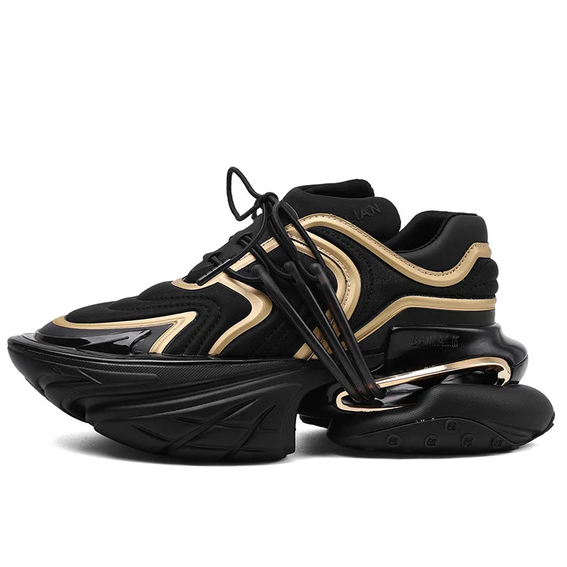 Chunky Sneaker Women Men Designer Spaceship Sport Shoes Fashion Casual Microfiber Leather Fabric Height Increased Platform Shoes