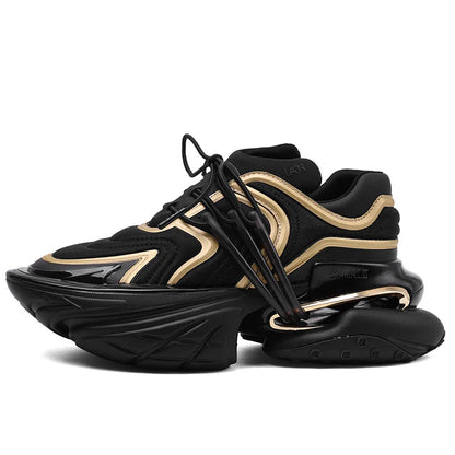 Chunky Sneaker Women Men Designer Spaceship Sport Shoes Fashion Casual Microfiber Leather Fabric Height Increased Platform Shoes