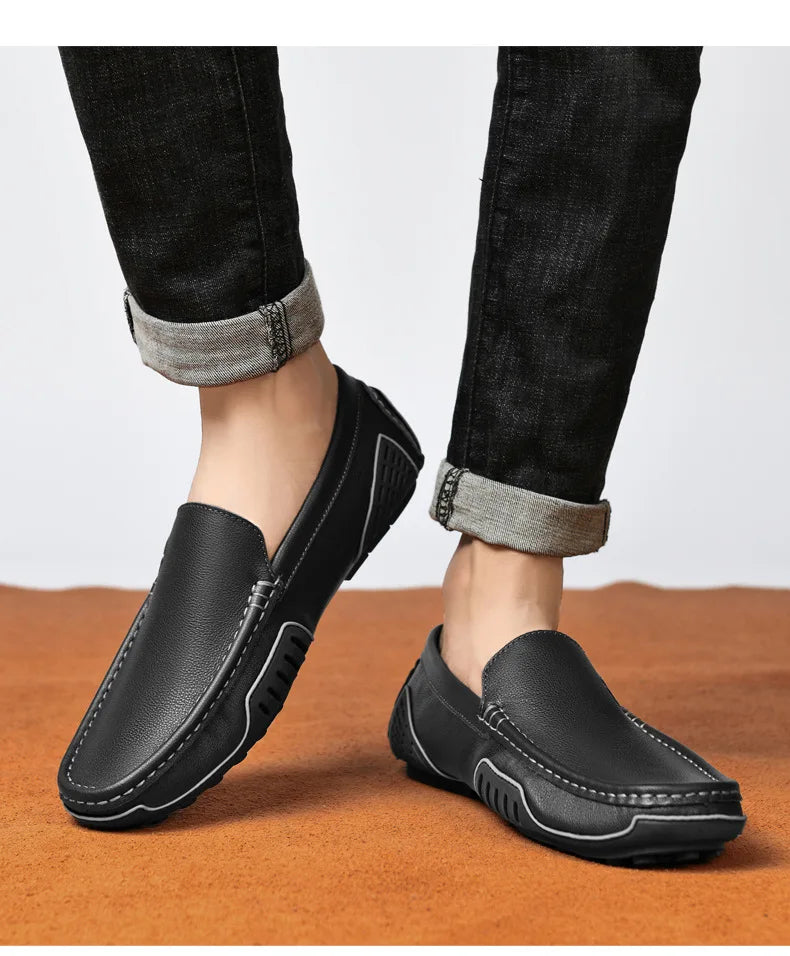 Loafers Men Luxury Brand Shoes Leather Casual Italian Shoes Men's Moccasins Mocassin Homme Mocasines Hombre Slip-ons Loafer