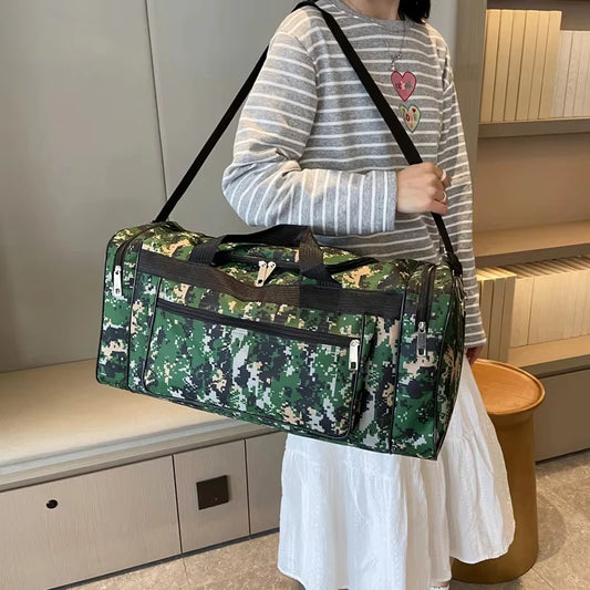 Outdoor Camouflage Duffle Bag Large Capacity Hiking Travel Storage Bags Oxford cloth Portable Fitness Wet And Dry Separation Bag