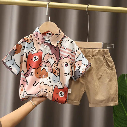 Summer Fashion Baby Boy Clothes Sets T-shirt + Pants 1-4T Toddler Casual Clothing Suits Children Kids Boys Outfits Suit