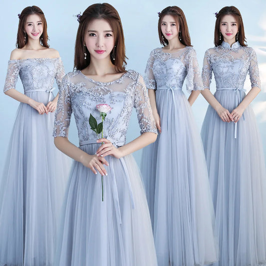 Long Blue Maids Dr Ele A-Line Skirt Wedding Par Fem Friend Gown Bridalmaid Outfit Summer Formal Women's Dr