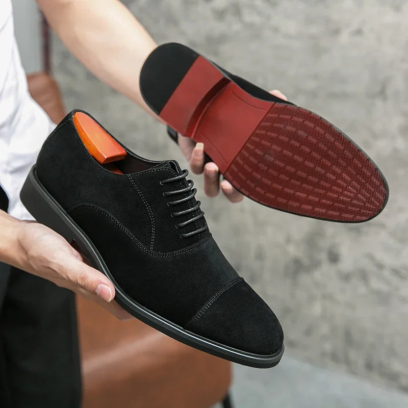 Hot Selling Men's Suede Leather Shoes Europe High-end Banquet Dresses Pointed Shoes Men's Business Casual Shoes Anti Slip
