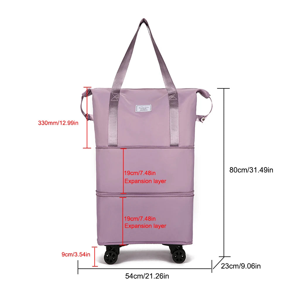 Outdoor Large Capacity Rod Luggage Bags New Oxford Cloth Dry-Wet Separation Expandable Duffle Pack Lightweight Folding Trip Bags
