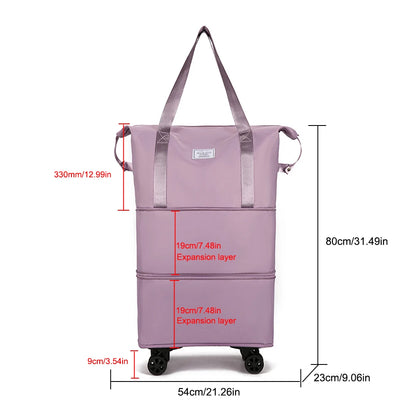 Outdoor Large Capacity Rod Luggage Bags New Oxford Cloth Dry-Wet Separation Expandable Duffle Pack Lightweight Folding Trip Bags