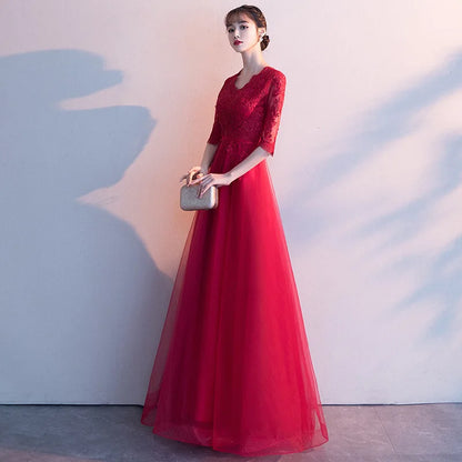 Evening dress dress women's 2026 autumn new banquet temperament long black socialite dress choir performance uniform