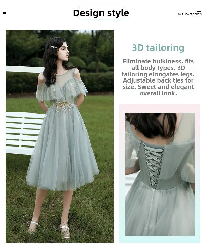 Spring 2024 Maids of  Dr Ele een Fairy T Wedding Banquet Long Skirt Women's Friend Maids of  Outfit