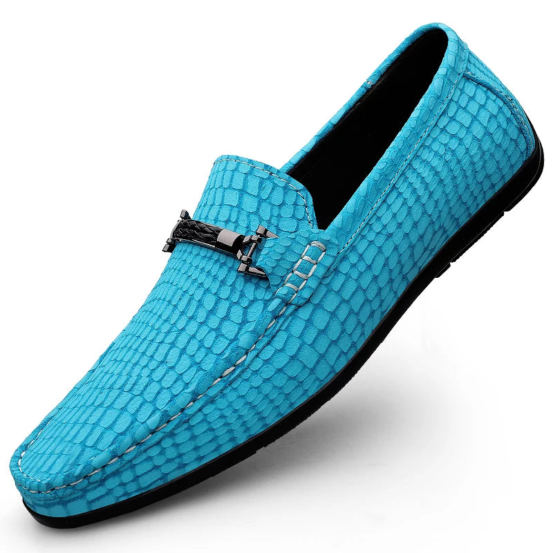 Summer Genuine Leather Men Loafers Breathable Flats Men's Casual Shoes Moccasins Man Lightweight Driving Shoes Red Wedding Shoes