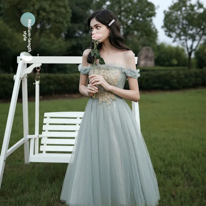 Spring 2024 Maids of  Dr Ele een Fairy T Wedding Banquet Long Skirt Women's Friend Maids of  Outfit