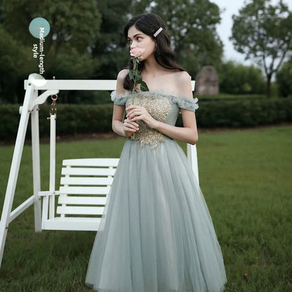 Spring 2024 Maids of  Dr Ele een Fairy T Wedding Banquet Long Skirt Women's Friend Maids of  Outfit