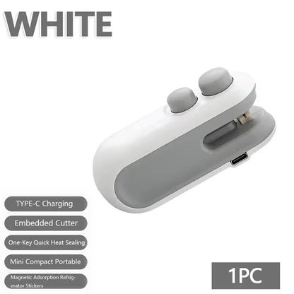 Portable Sealer Mini Heat Bag Sealing Machine Heat Sealer For Snacks Rechargable Heat Sealer Multi-function Kitchen Tool 2 in 1