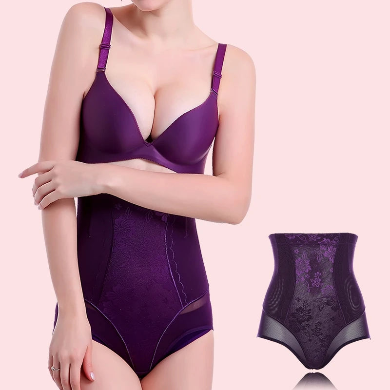 High Waist Flat Belly Panties Women Tummy Control Underpants Postpartum Shapewear Waist Trainer Slimming Briefs Shaper Bodysuit