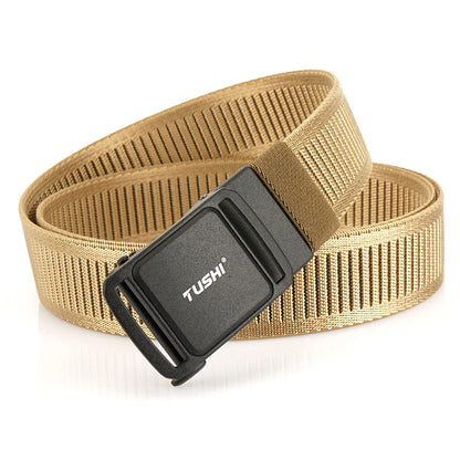 TUSHI New 3.8cm Tactical Belt for Men 1200D Thick Nylon Casual Belt Alloy Automatic Buckle Tactical outdoor Elastic Belt Male