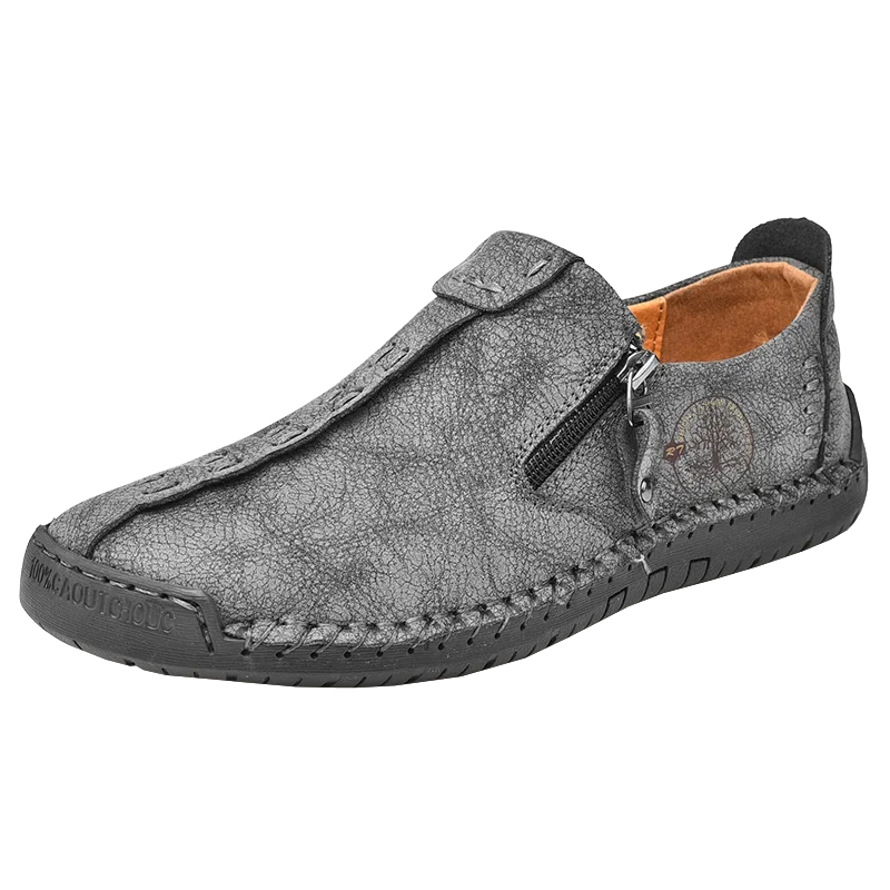 100% Cowhide Men'S Large Size 48 Hand-Sewn Casual Fashionable Leather Shoes, Loafers, Breathable Walking Casual Men'S Shoes