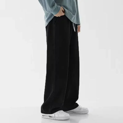 Spring Autumn Men Baggy Jeans Oversize Straight Loose Casual Denim Trousers Solid Color Streetwear Fashion Y2k Wide Leg Pants